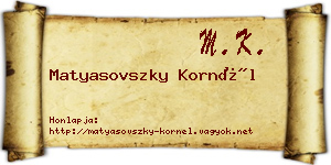 Matyasovszky Kornél névjegykártya