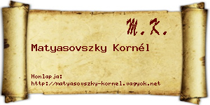 Matyasovszky Kornél névjegykártya