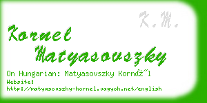 kornel matyasovszky business card